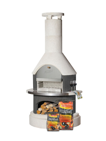 Fireplace, bbq, and pizza oven... all in one!