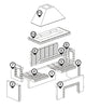Large Fire Brick Charcoal BBQ & Rotisserie with Stone