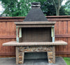 Large Fire Brick Charcoal BBQ & Rotisserie with Stone